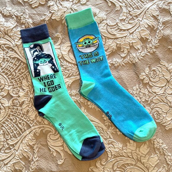Star Wars Mandalorian & Din Grogu (Baby Yoda) Print Socks! - Picture 1 of 16